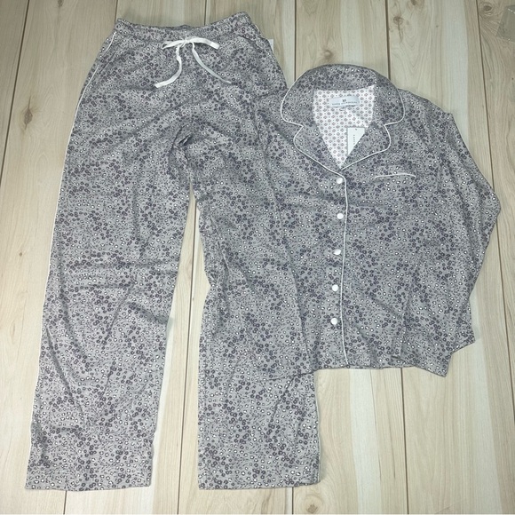 Karen Neuburger Pajama Set Women's Small Neutral Ditsy Print 2 Piece NWT - Picture 2 of 16